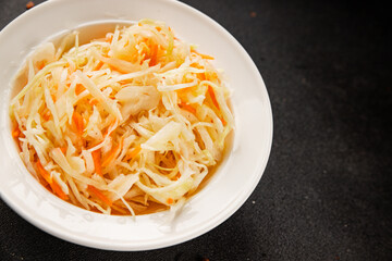 Sauerkraut cabbage vegetable salad coleslaw natural healthy food appetizer fresh tasty table...