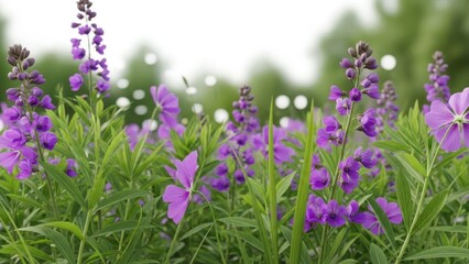 Fototapeta premium Vibrant field of purple flowers
