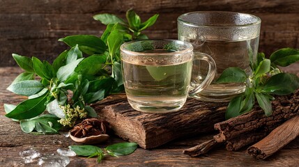 Herbal infusion preparation with natural medicine ingredients