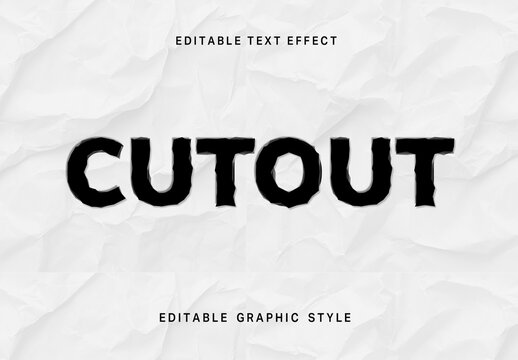 Black Cut Out Overlay Text Effect Bold Grunge Font