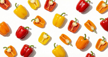 red and yellow peppers background wallpaper