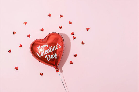 Happy Valentine's Day heart shaped balloons
