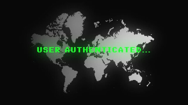 Horizontal Green success screen with text USER AUTHENTICATED login loop