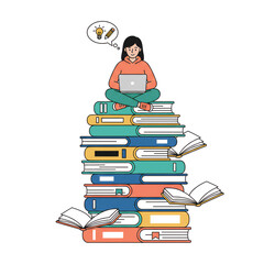 young man with books