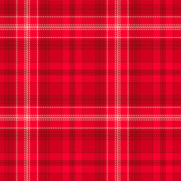 Scottish plaid seamless pattern with strawberry red