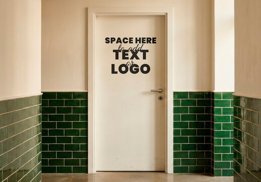 Front Door Text or Logo Mockup