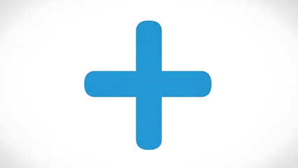 Obraz premium A blue plus sign icon on a white background, representing addition and positivity