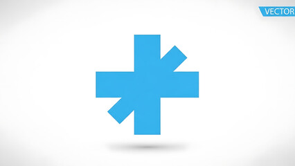 Fototapeta premium A blue vector graphic of a plus sign with a modern design