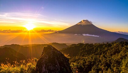 sunset in the mountains