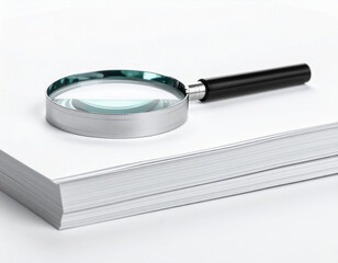 서류-파일-문서-자료-a4-종이-돋보기-찾기-검색-서치-조사-확대경-종이가 쌓여있는