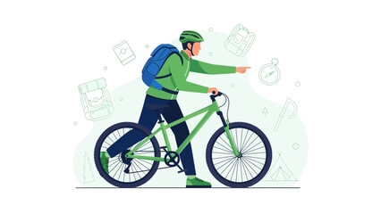 Fototapeta premium Adventurous Biking Exploring New Trails For Outdoor Enthusiasts and Nature Lovers