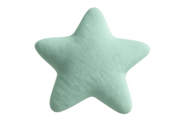 Mint green fluffy star plush toy design