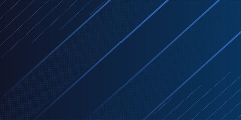 Modern Blue abstract horizontal banner background with glowing geometric lines