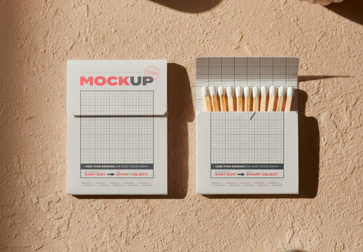 Pocket Matches Box In and Out Full Mockup