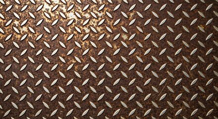 Industrial Diamond Plate Metal Surface Texture Background.