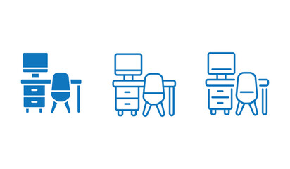  Office table icon.different style icon and vector illustration.