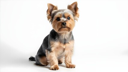 isolated Yorkshire terrier on white background high quality file [PNG FILE STOCK IMGE].
