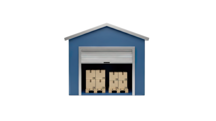 Blue Storage Unit with Boxes