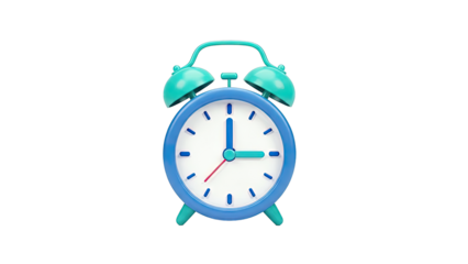 Blue and Teal 3D Alarm Clock