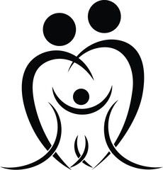 Two dark figures standing side by side in darkness