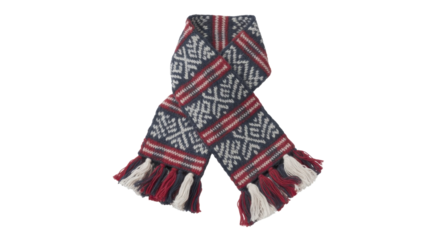 Knitted wool scarf with fringe