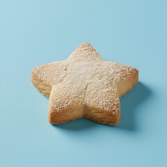 Biscuit sabl&eacute; en forme d'&eacute;toile isol&eacute; sur fond color&eacute;