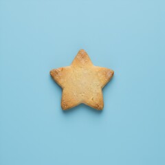Biscuit sabl&eacute; en forme d'&eacute;toile isol&eacute; sur fond color&eacute;