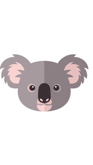 Naklejka premium Cute Koala Bear Face Illustration, Australian Wildlife Cartoon