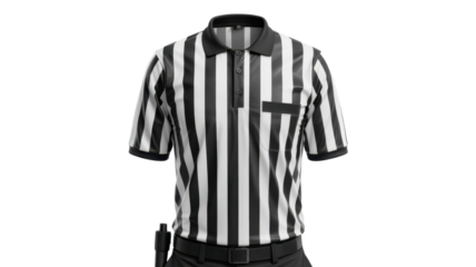 Referee shirt with black and white stripes