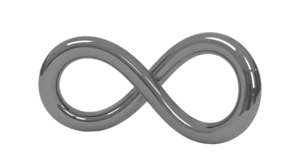 Silver infinity symbol on