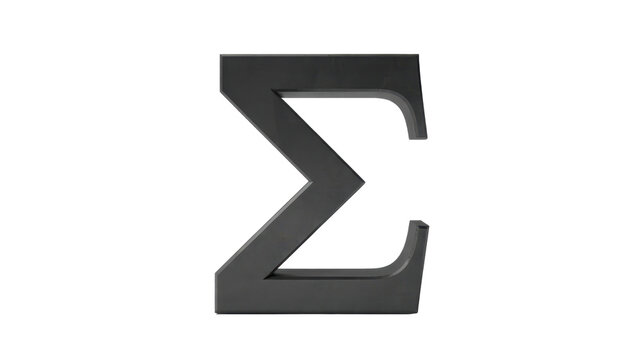 Sigma symbol in gray - Powered by Adobe