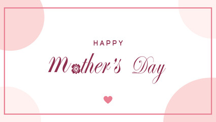 Happy mother's day greeting card with pink heart design