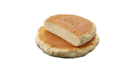 Two fluffy pancakes stacked