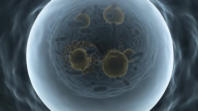Microscopic View of Bacteria and Viruses Within a Biological System