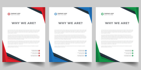 Modern Corporate Letterhead Template with Geometric Accents