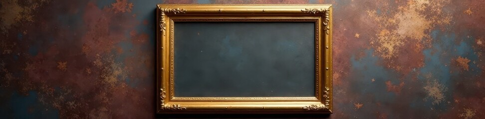 Luxury golden square frame mockup on textured background, art deco, frame mockup, metal