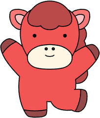 2026 병오년 새해 말의해 말 붉은말 붉은말의해 말캐릭터 말스티커 새해캐릭터 말 일러스트 붉은말일러스트 말띠 붉은 말띠 일러스트 새해 동물