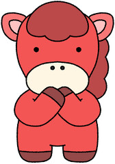 2026 병오년 새해 말의해 말 붉은말 붉은말의해 말캐릭터 말스티커 새해캐릭터 말 일러스트 붉은말일러스트 말띠 붉은 말띠 일러스트 새해 동물