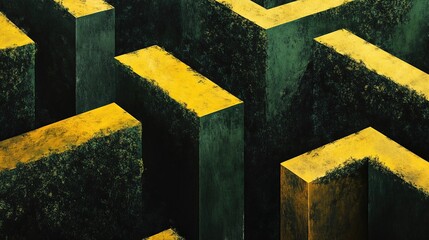 Abstract Geometric Composition: Intertwined Pathways and Modern Design Elements in a Minimalist Style.