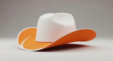 White and orange cowboy hat