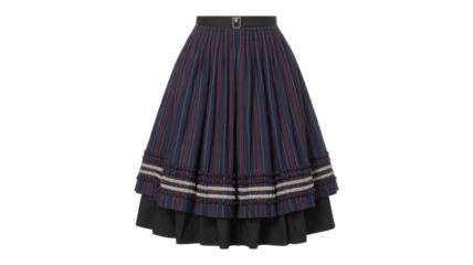 Elegant pleated skirt with belt detail