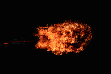 a stream of fire on a black background