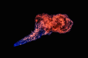 a stream of fire on a black background