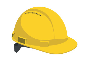 A yellow hard hat sits on a white background, ready for industrial use.