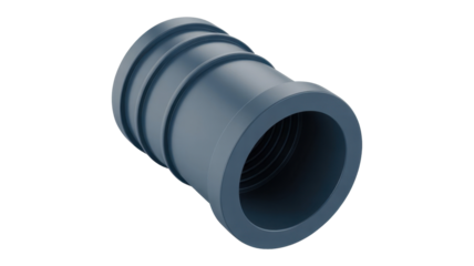 Dark grey pipe fitting, plumbing component