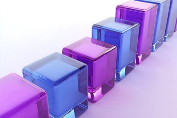 3d rendered illustration of a red bar chart showing business growth and financial success with an abstract data arrow moving up to symbolise market progress and money concepts