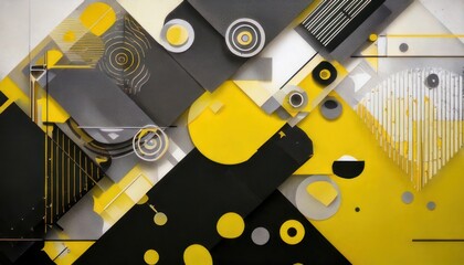 Geometric Abstraction - A Vibrant Composition of Shapes, Colors, and Textures.