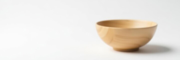 Smooth, light-colored wooden bowl, seamless white backdrop, beech, wood