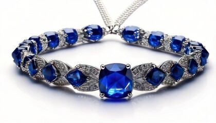 Elegant Sapphire and Diamond Bracelet - Exquisite Jewelry with Sparkling Blue Gemstones.