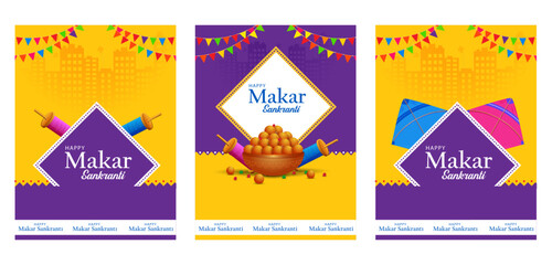 Happy Makar Sankranti holiday India festival background